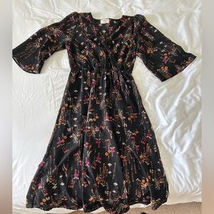 Floral Black Dress